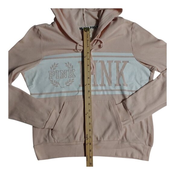 PINK Victoria's Secret Pullover Hoodie Womens Medium Pink Long Sleeve Sweatshirt - Picture 7 of 9